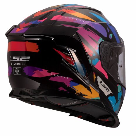 LS2 FF818 Storm III helm Kaos glans zwart paars blauw