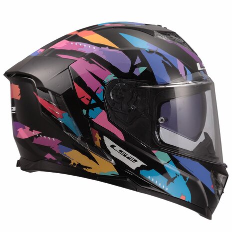 LS2 FF818 Storm III helm Kaos glans zwart paars blauw