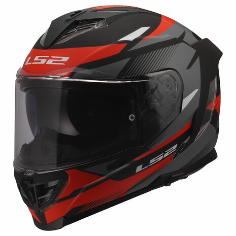 LS2 FF818 Storm III helm Komai mat zwart rood
