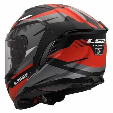 LS2 FF818 Storm III helm Komai mat zwart rood