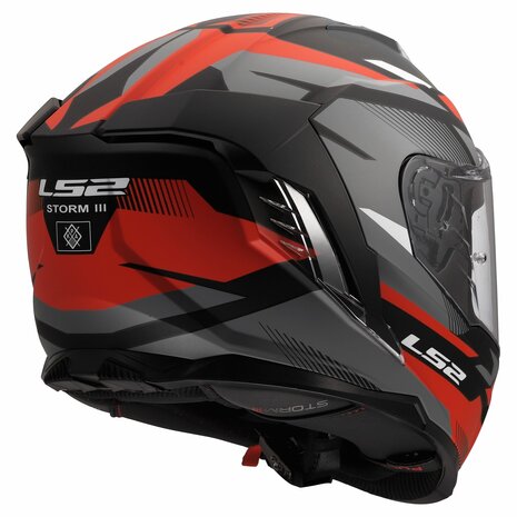 LS2 FF818 Storm III helm Komai mat zwart rood