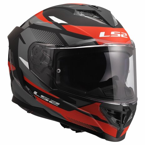 LS2 FF818 Storm III helm Komai mat zwart rood