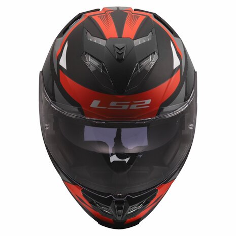 LS2 FF818 Storm III helm Komai mat zwart rood