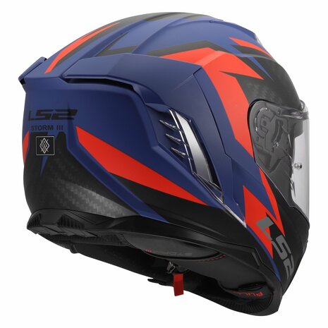 LS2 FF818 Storm III helm Dynamo mat blauw rood