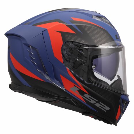 LS2 FF818 Storm III helm Dynamo mat blauw rood