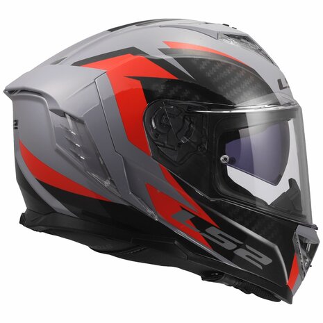 LS2 FF818 Storm III helm Dynamo glans grijs rood