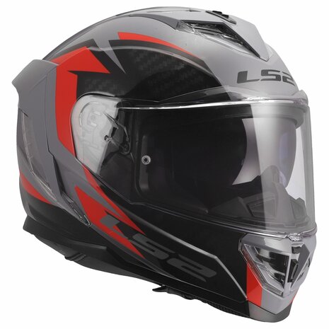 LS2 FF818 Storm III helm Dynamo glans grijs rood
