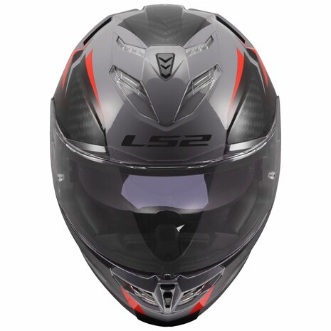 LS2 FF818 Storm III helm Dynamo glans grijs rood