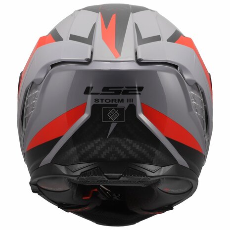 LS2 FF818 Storm III helm Dynamo glans grijs rood