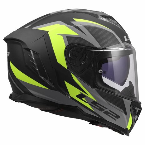 LS2 FF818 Storm III helm Dynamo mat zwart geel