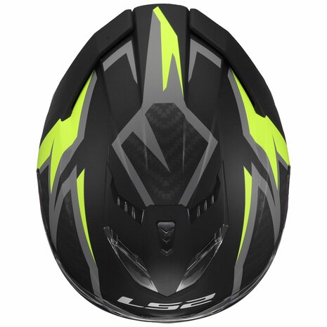 LS2 FF818 Storm III helm Dynamo mat zwart geel
