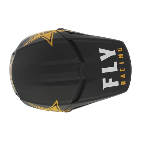 Fly Racing Kinetic crosshelm Rockstar mat zwart goud - Maat M