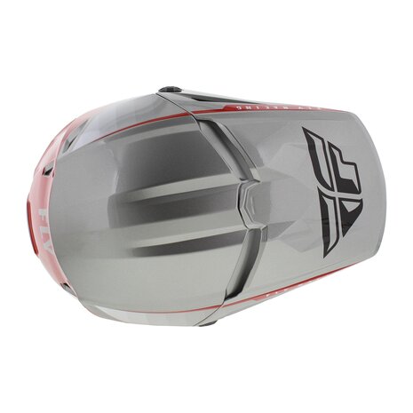 Fly Racing Kinetic kinder crosshelm Drift glans grijs rood