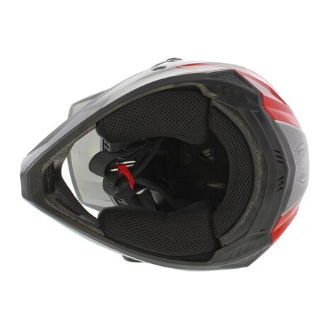 Fly Racing Kinetic kinder crosshelm Drift glans grijs rood