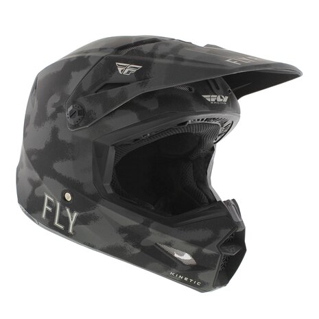 Fly Racing Kinetic kinder crosshelm S.E. Tactic mat Grijs Camo