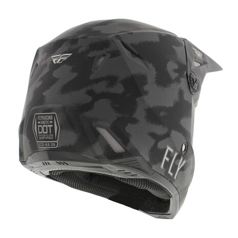 Fly Racing Kinetic kinder crosshelm S.E. Tactic mat Grijs Camo - Kinder M