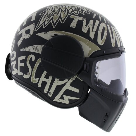 Caberg Ghost Nuke Helm - mat zwart wit - Maat S
