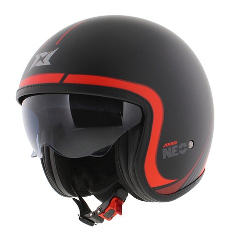 Axxis Jethelm Hornet S SV Neo mat zwart rood