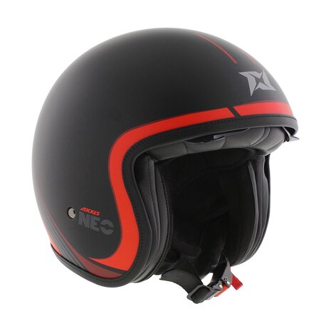Axxis Jethelm Hornet S SV Neo mat zwart rood
