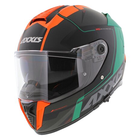 Axxis Hawk SV Integraal helm Spear B4 mat zwart groen oranje
