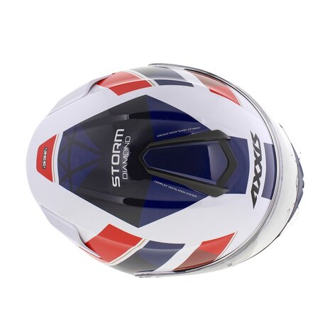 Axxis Storm S SV systeemhelm Diamond glans wit blauw rood