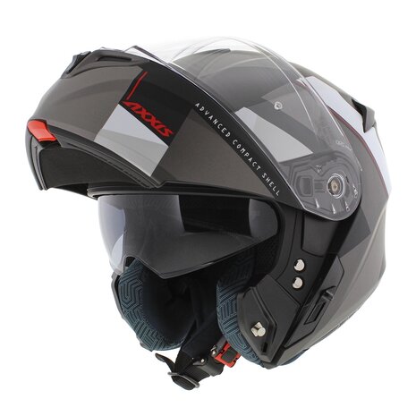 Axxis Storm S SV systeemhelm Diamond mat zwart grijs