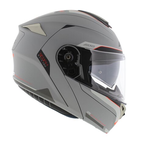 Axxis Storm S SV systeemhelm Genuine mat grijs zilver oranje - Maat XS