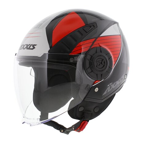 Axxis Metro S jethelm Bird glans zwart rood grijs