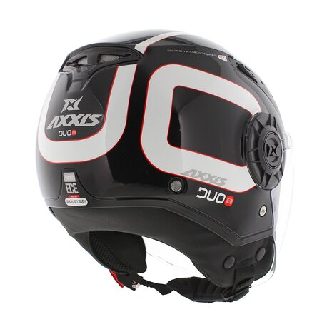 Axxis Metro S jethelm Duo glans zwart wit - Maat XXS - Goedkope kinder scooterhelm / motorhelm