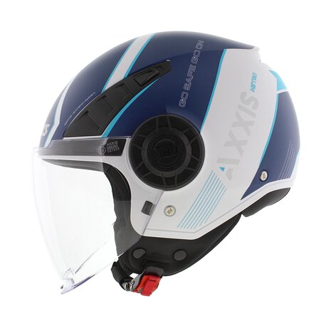 Axxis Metro S jethelm Techno mat blauw wit - Maat M