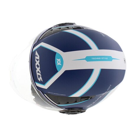 Axxis Metro S jethelm Techno mat blauw wit - Maat M