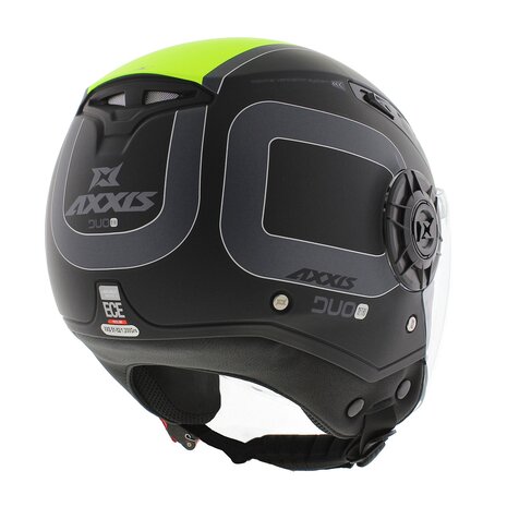 Axxis Metro S jethelm Duo mat zwart geel - Maat XXS - Kinder scooterhelm, brommerhelm, motorhelm