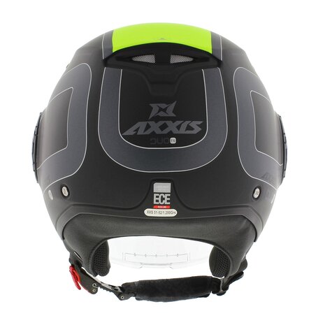 Axxis Metro S jethelm Duo mat zwart geel - Maat XXS - Kinder scooterhelm, brommerhelm, motorhelm