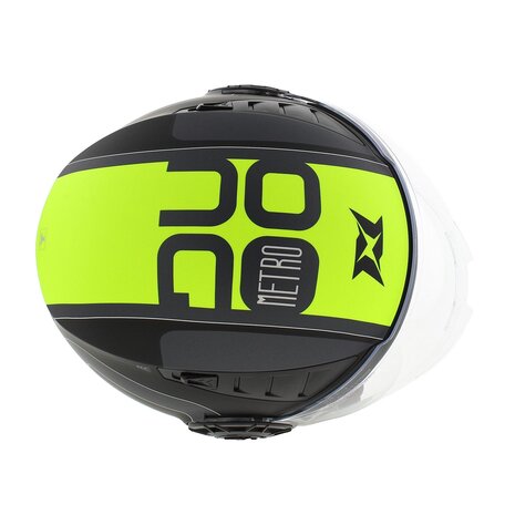 Axxis Metro S jethelm Duo mat zwart geel - Maat XXS - Kinder scooterhelm, brommerhelm, motorhelm
