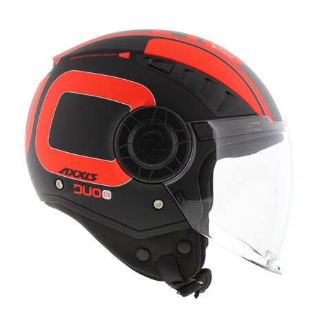 Axxis Metro S jethelm Duo mat zwart rood - Maat XXS - Kinder helm voor scooter &amp; motor