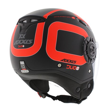 Axxis Metro S jethelm Duo mat zwart rood - Maat XXS - Kinder helm voor scooter &amp; motor