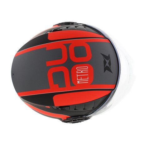 Axxis Metro S jethelm Duo mat zwart rood - Maat XXS - Kinder helm voor scooter &amp; motor