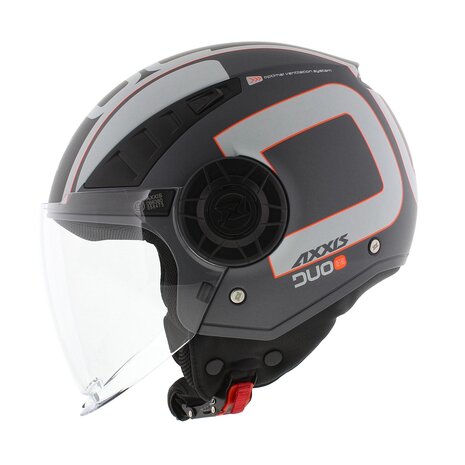 Axxis Metro S jethelm Duo mat grijs - Maat XXS - Kinder helm voor scooter, motor en bromfiets