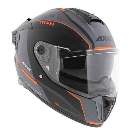 Axxis Hawk SV Evo Integraal helm Titan B4 mat zwart oranje grijs