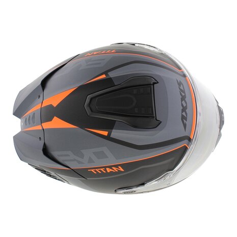 Axxis Hawk SV Evo Integraal helm Titan B4 mat zwart oranje grijs
