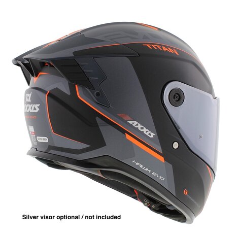 Axxis Hawk SV Evo Integraal helm Titan B4 mat zwart oranje grijs