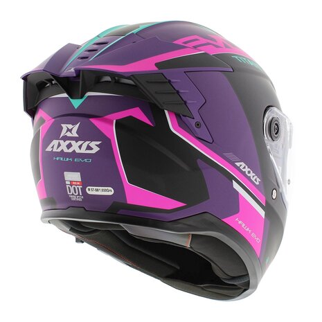 Axxis Hawk SV Evo Integraal helm Titan B8 mat zwart roze paars