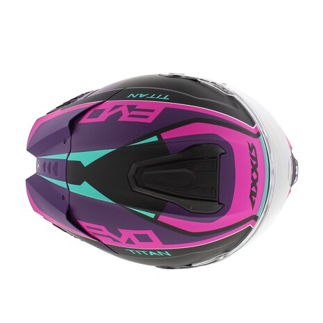 Axxis Hawk SV Evo Integraal helm Titan B8 mat zwart roze paars