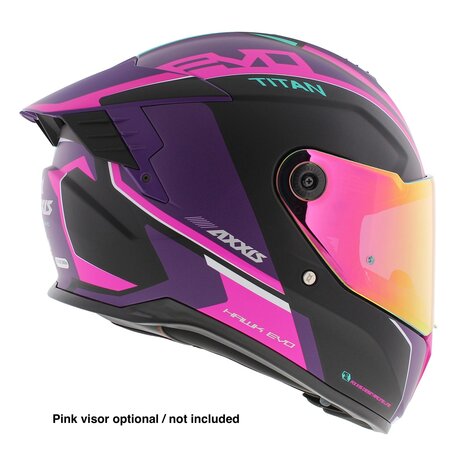 Axxis Hawk SV Evo Integraal helm Titan B8 mat zwart roze paars