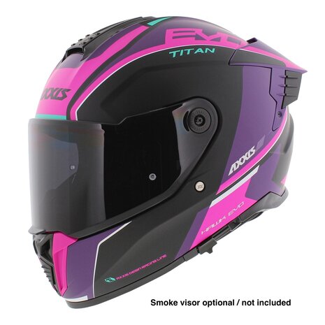 Axxis Hawk SV Evo Integraal helm Titan B8 mat zwart roze paars