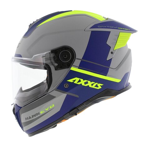 Axxis Hawk SV Evo Integraal helm Daytona C2 mat grijs blauw geel