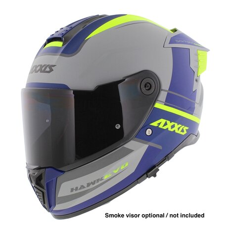 Axxis Hawk SV Evo Integraal helm Daytona C2 mat grijs blauw geel