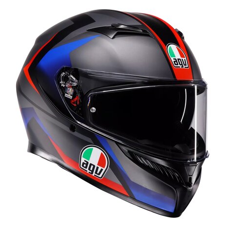 AGV K3 motorhelm Striga mat zwart blauw rood