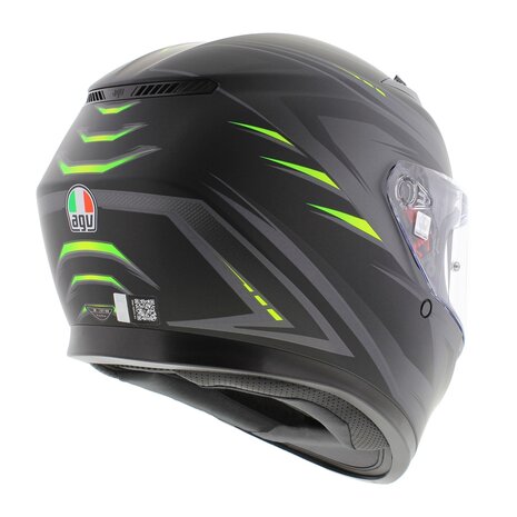 AGV K3 motorhelm Syth mat zwart fluo geel