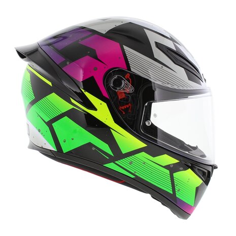 AGV K1 S Motorhelm Punkpulse glans zwart paars groen